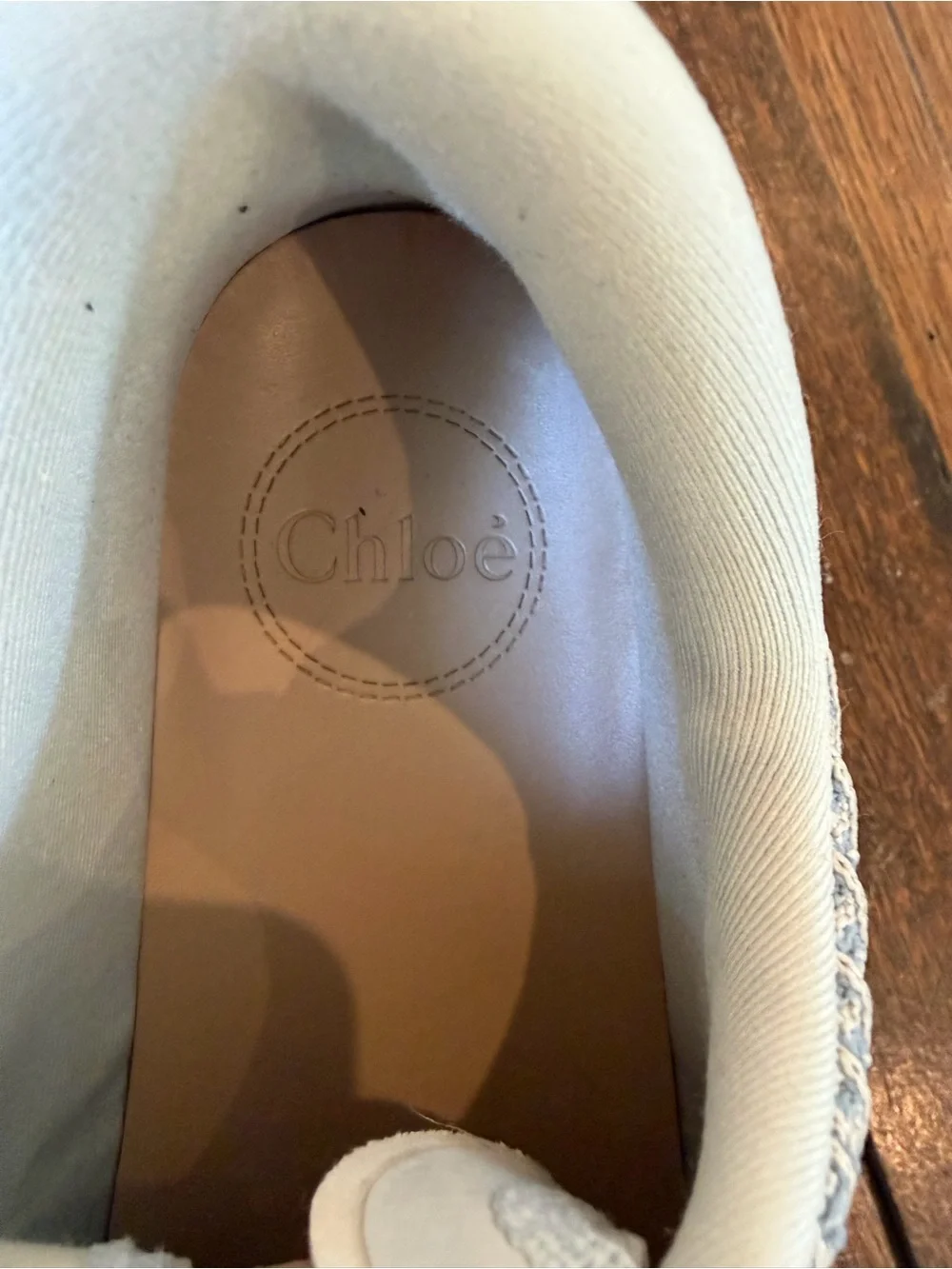 Chloe Women's Sneakers in Light Blue and Peach